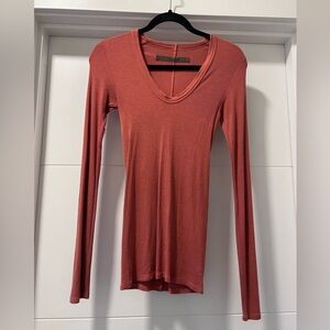 Enza Costa Rib Bold U-neck long sleeve small